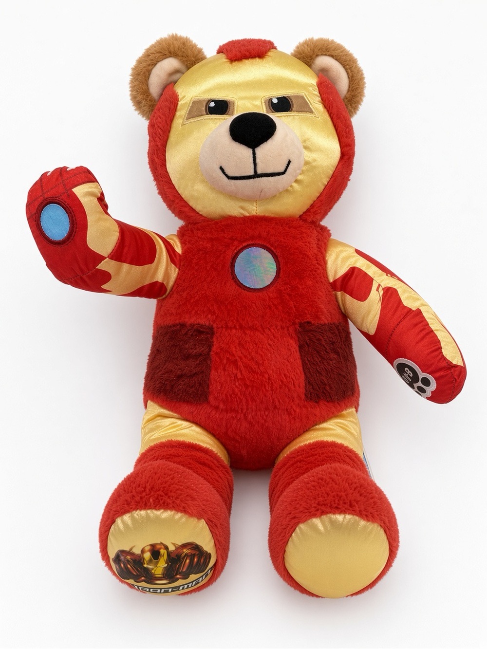 Build-A-Bear red gold Marvel Iron Man teddy bear plush arc reactor OS